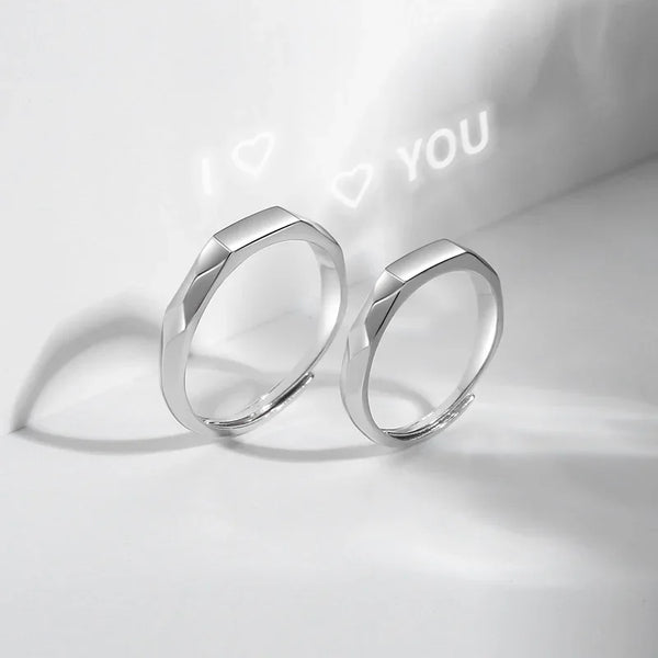 Jeulian™️ Adjustable "Love Projection Ring" Women & Men Sterling Silver