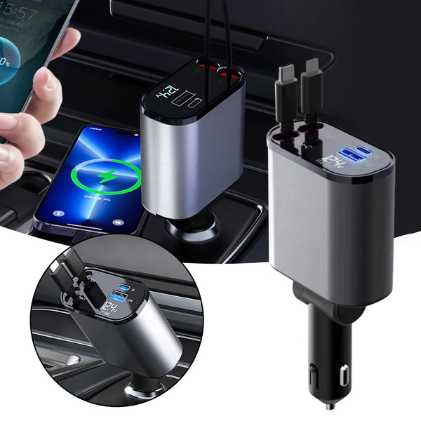 Last Day Promotion 60% OFF | Super Fast Charge Retractable Car Charger