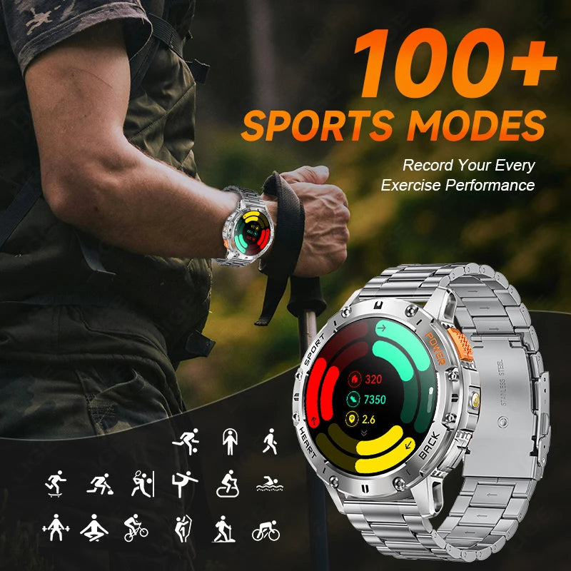 Last Day Of Sale! 60% OFF! | [NEW] 2024 LIGE Men's Rugged Bluetooth Calling Smartwatch With Flashlight