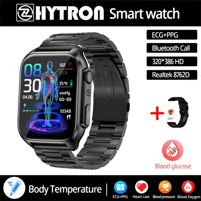 ECG Blood Sugar, Blood Glucose, Blood Pressure Smart Watch