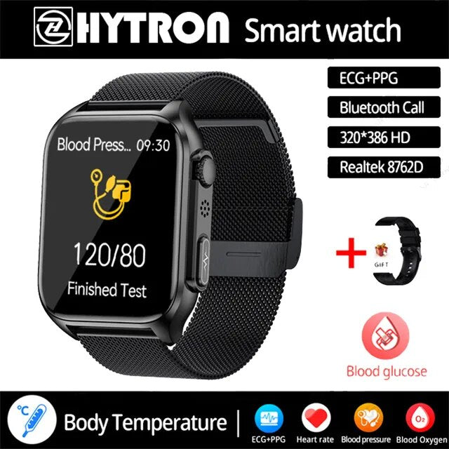 ECG Blood Sugar, Blood Glucose, Blood Pressure Smart Watch