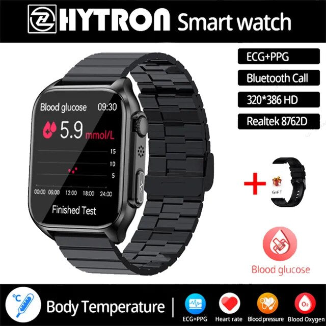 ECG Blood Sugar, Blood Glucose, Blood Pressure Smart Watch