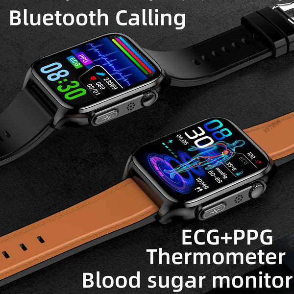 ECG Blood Sugar, Blood Glucose, Blood Pressure Smart Watch