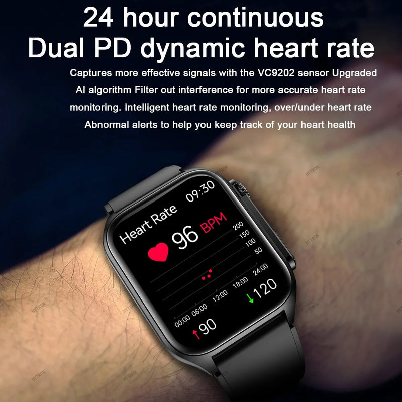 ECG Blood Sugar, Blood Glucose, Blood Pressure Smart Watch