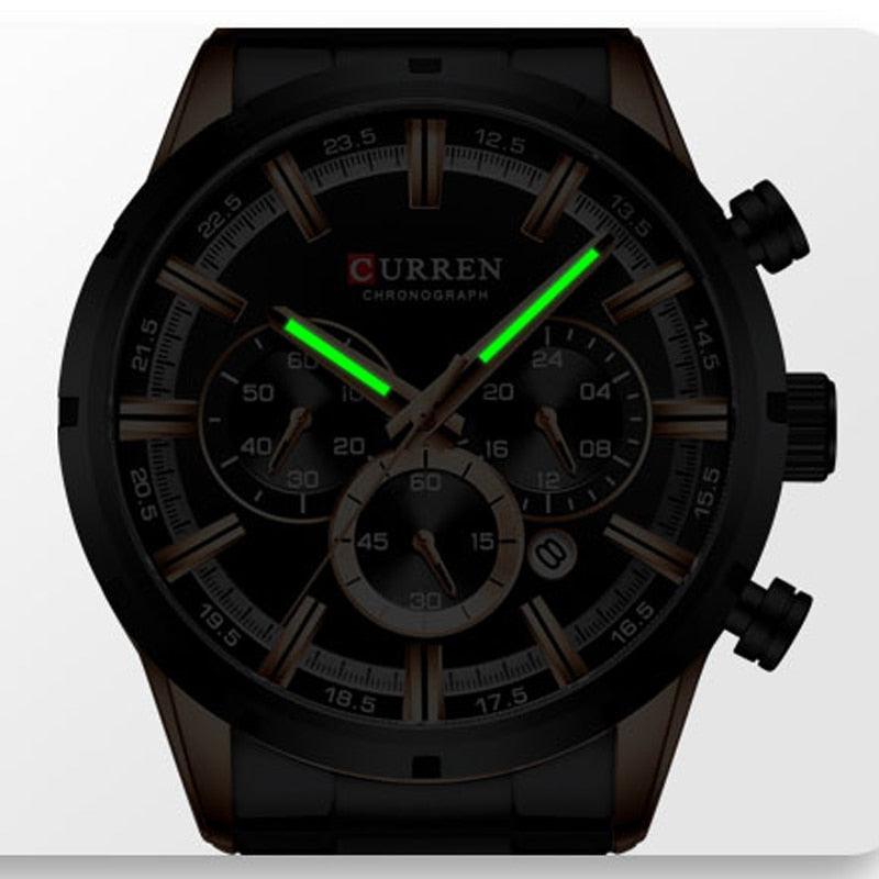 CURREN Men's Stainless Steel Luxury Sports Chronograph Watch - ClickerMans