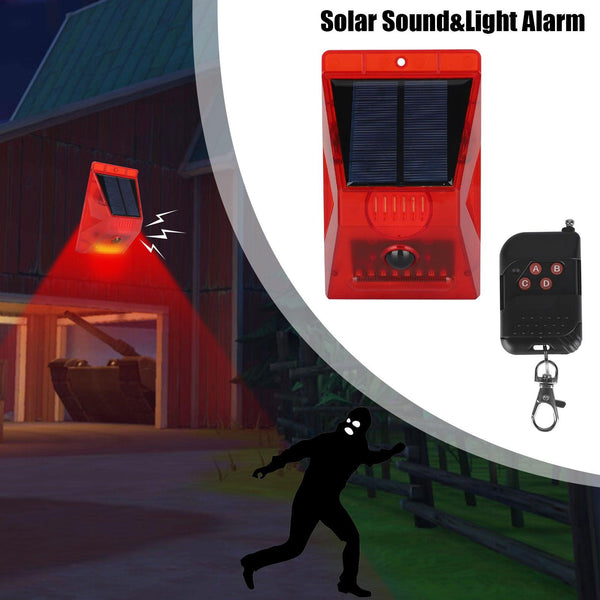 129db Police Grade Solar Burglar Alarm Light With Remote Control - ClickerMans