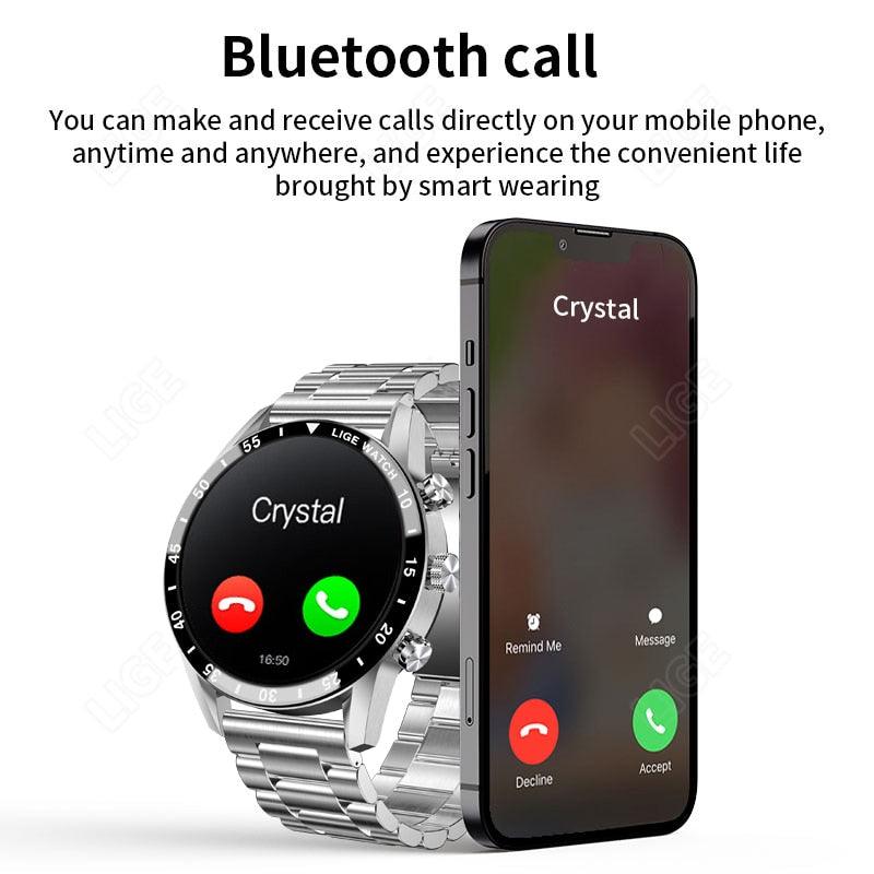 [NEW] LIGE Men's Business Smart Watch With Bluetooth Calling - ClickerMans