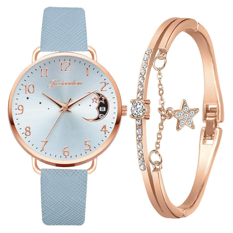 Women's Moon Watch Set With Bracelet - ClickerMans