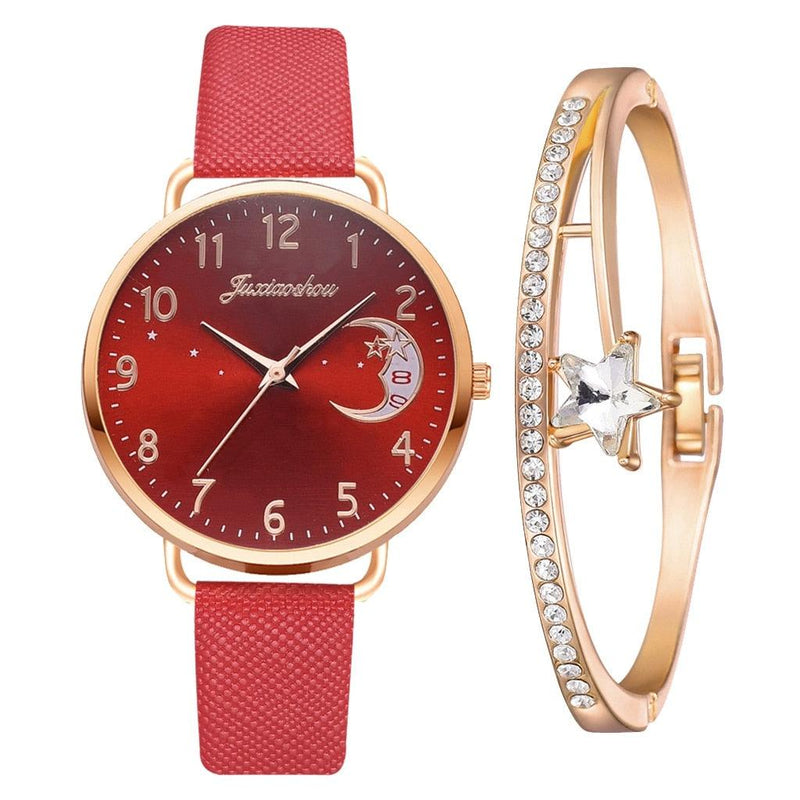 Women's Moon Watch Set With Bracelet - ClickerMans