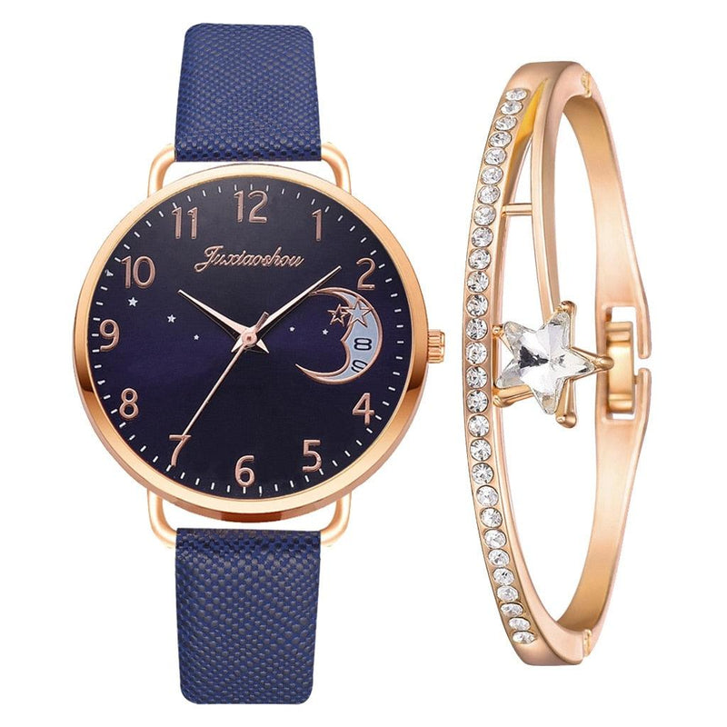 Women's Moon Watch Set With Bracelet - ClickerMans