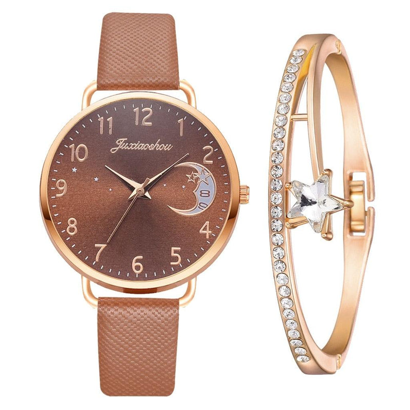 Women's Moon Watch Set With Bracelet - ClickerMans