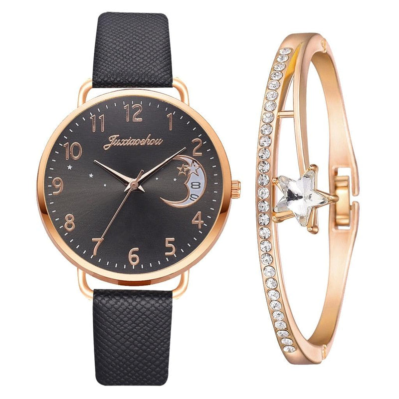 Women's Moon Watch Set With Bracelet - ClickerMans