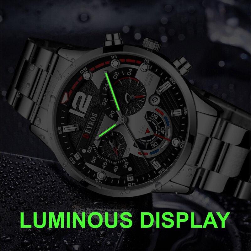 Reloj Hombre™️ Mens Luxury Stainless Steel Quartz Wristwatch - Clickermans